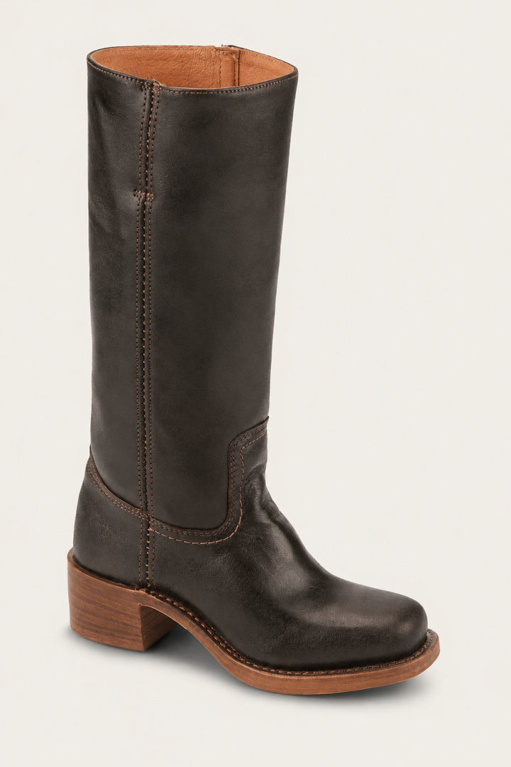 Lena | Damen Kniehohe Stiefel Schlanke Passform Strukturierter Absatz
