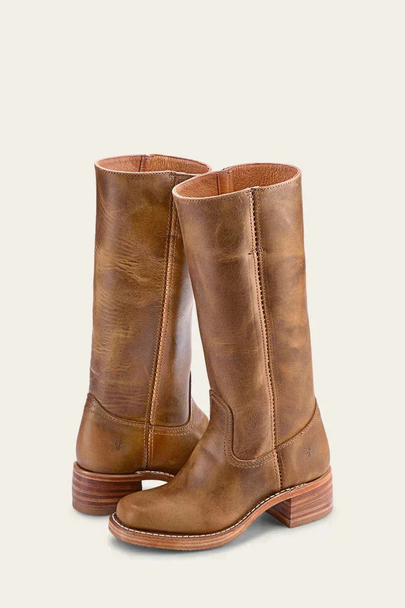 Lena | Damen Kniehohe Stiefel Schlanke Passform Strukturierter Absatz