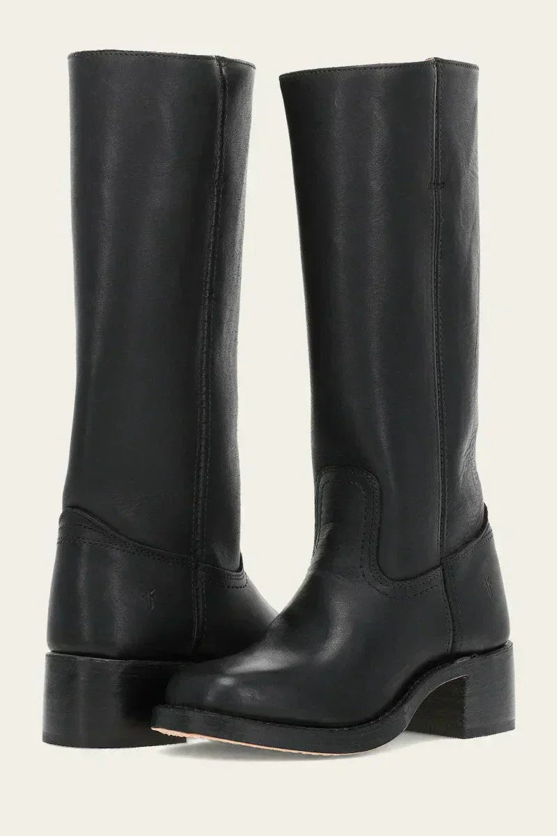 Lena | Damen Kniehohe Stiefel Schlanke Passform Strukturierter Absatz
