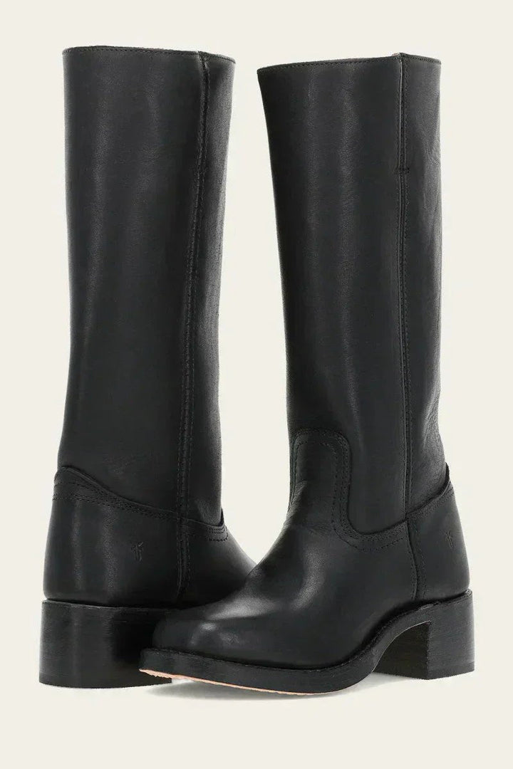 Lena | Damen Kniehohe Stiefel Schlanke Passform Strukturierter Absatz