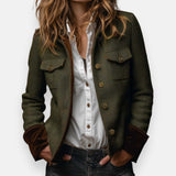 Luisa | Damen Langarm Fischgrät Blazer mit Knöpfen