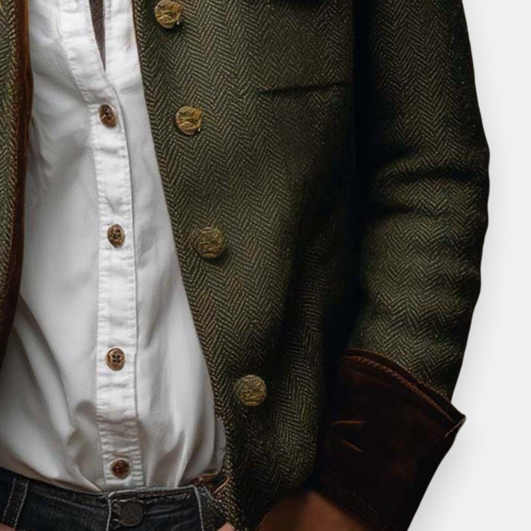 Luisa | Damen Langarm Fischgrät Blazer mit Knöpfen