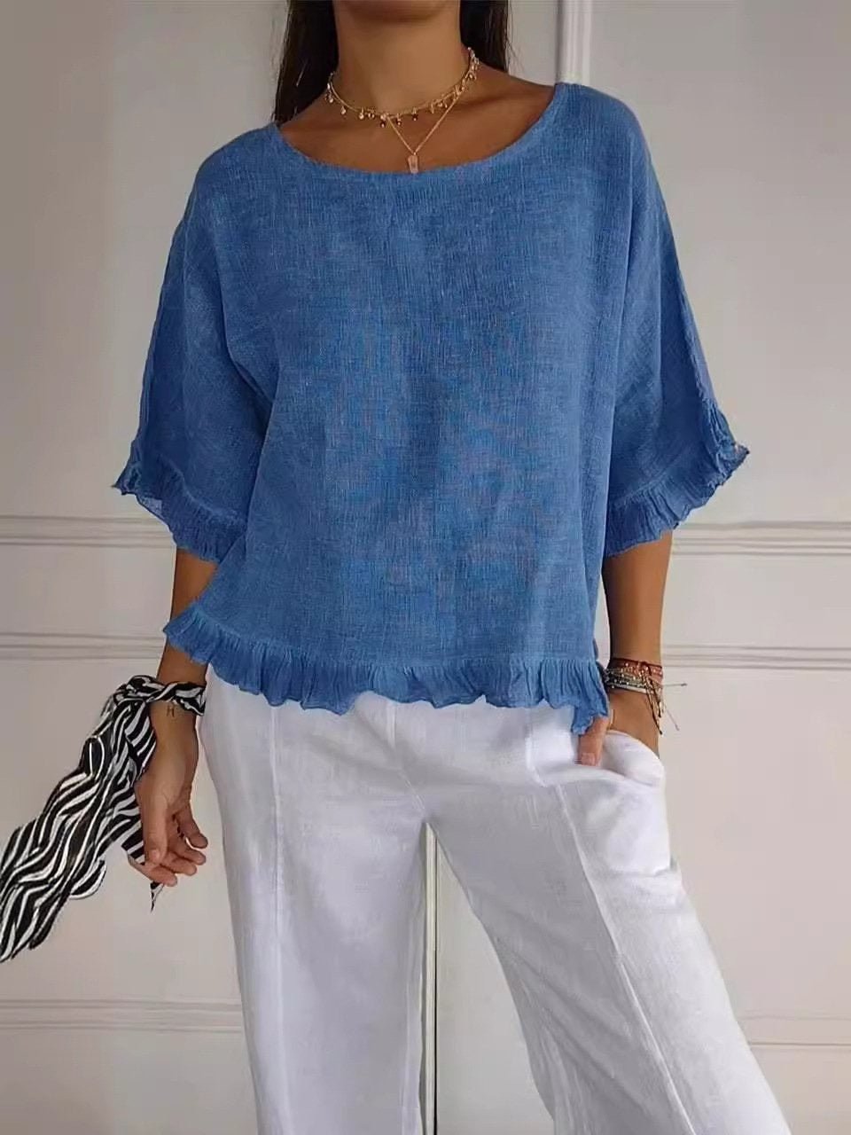 Elisabeth | Damen Leichte Rüschen Bluse