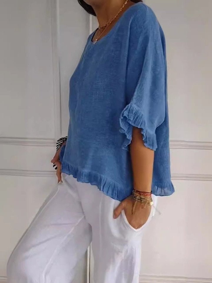 Elisabeth | Damen Leichte Rüschen Bluse