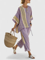 Johanna | Damen Leinen-Mix Oversize Zweiteiler Set