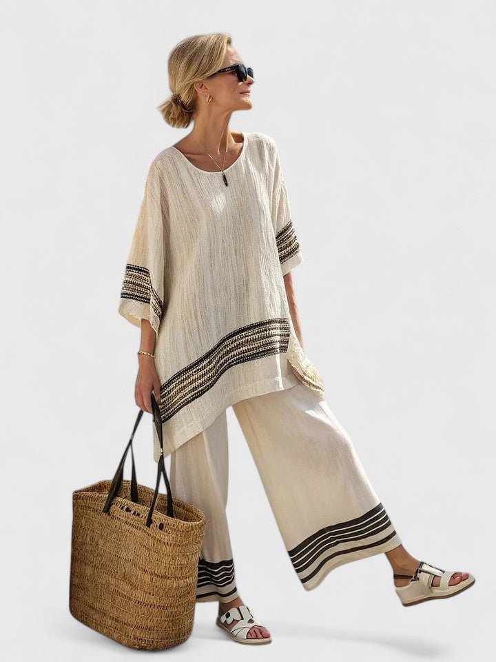 Johanna | Damen Leinen-Mix Oversize Zweiteiler Set