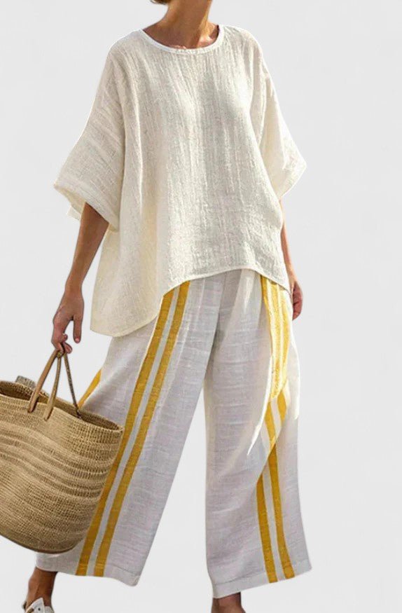 Johanna | Damen Leinen-Mix Oversize Zweiteiler Set