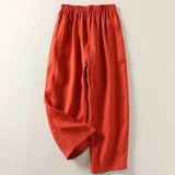 Hannah | Damen Leinen Relaxed-Fit Elastikbund Hose