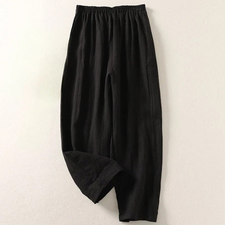 Hannah | Damen Leinen Relaxed-Fit Elastikbund Hose
