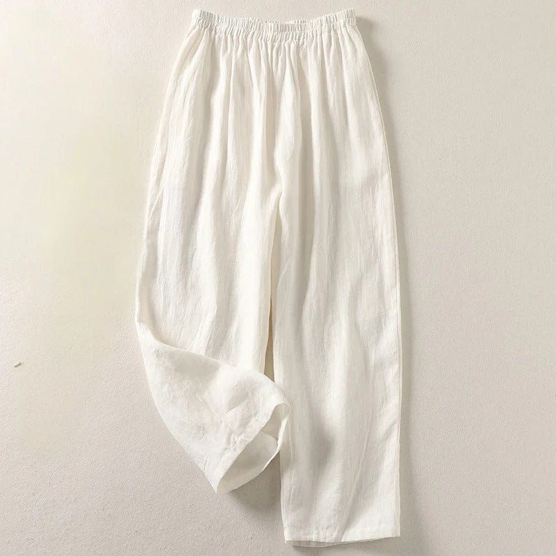 Hannah | Damen Leinen Relaxed-Fit Elastikbund Hose