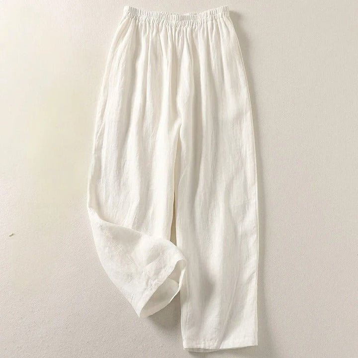 Hannah | Damen Leinen Relaxed-Fit Elastikbund Hose