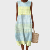 Clara | Damen Ärmellos Midi-Kleid Relaxed-Fit