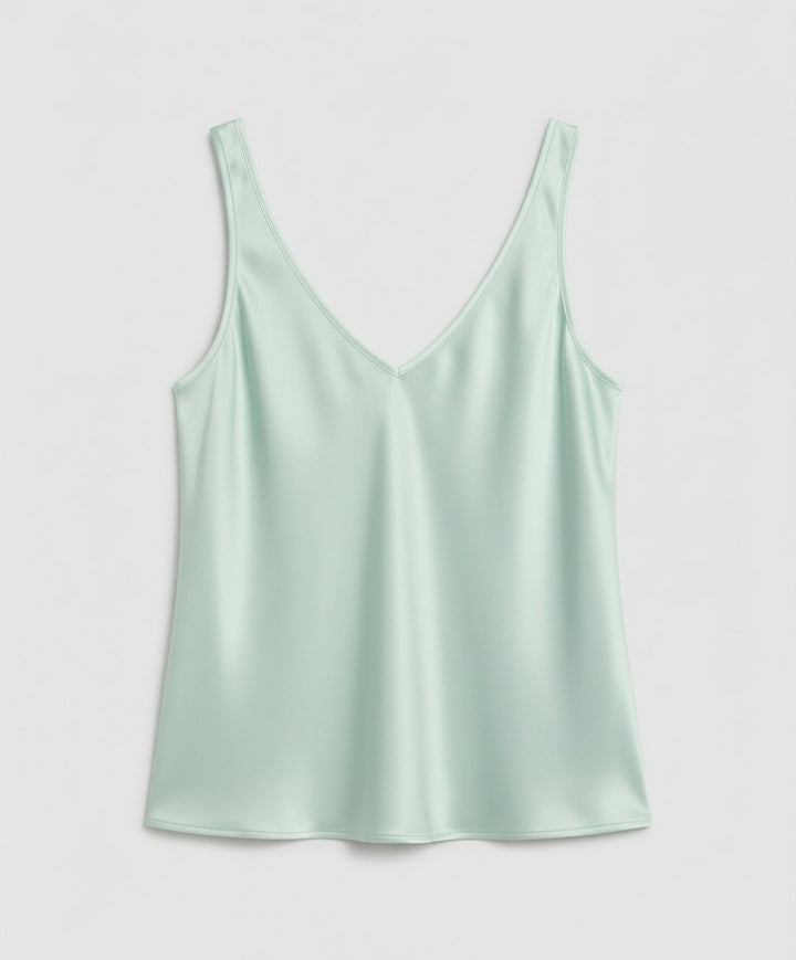 Greta | Damen Satin Camisole V-Ausschnitt Träger-Top