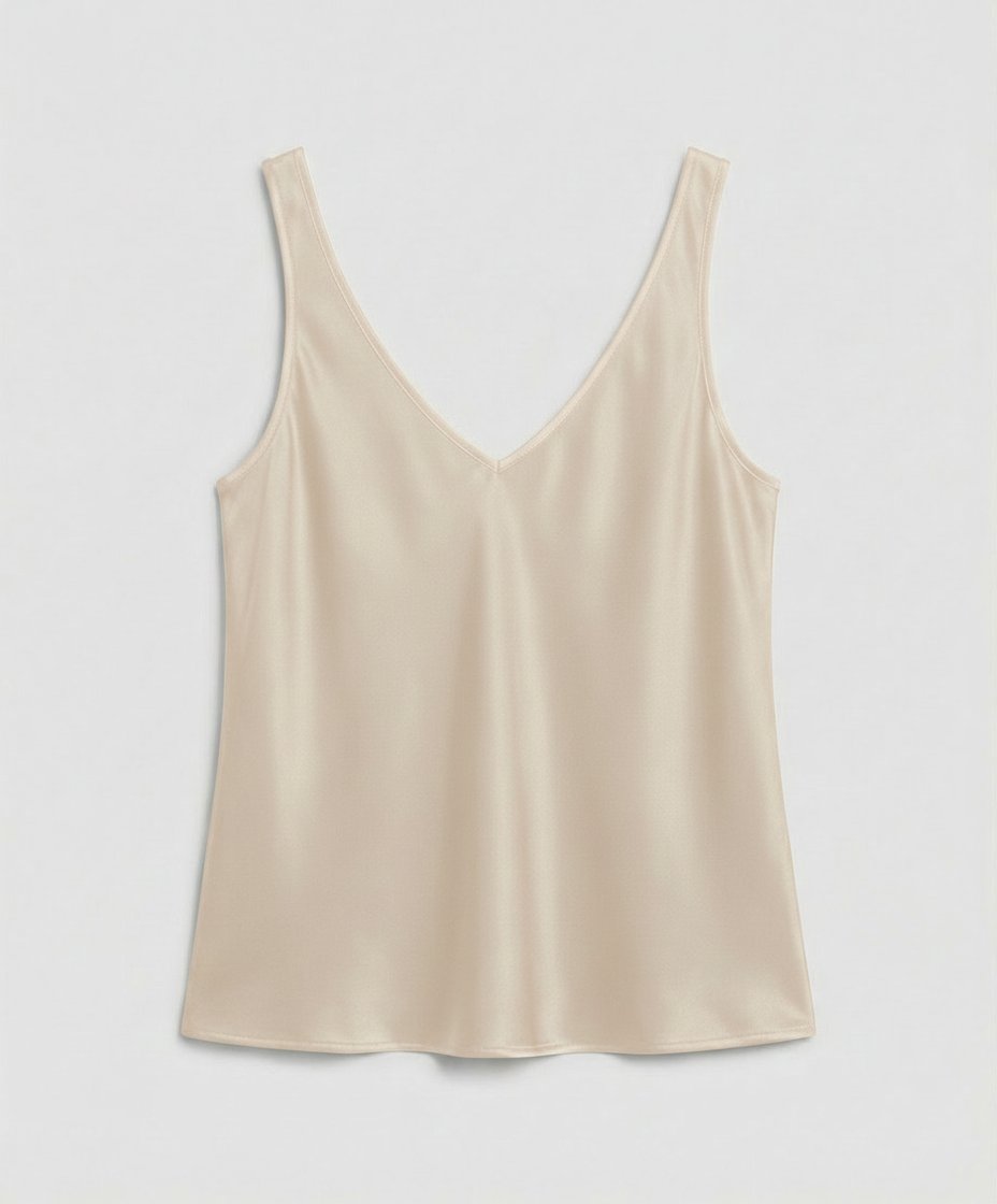 Greta | Damen Satin Camisole V-Ausschnitt Träger-Top