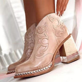 Johanna | Damen Western Stiefeletten Blockabsatz Kunstleder