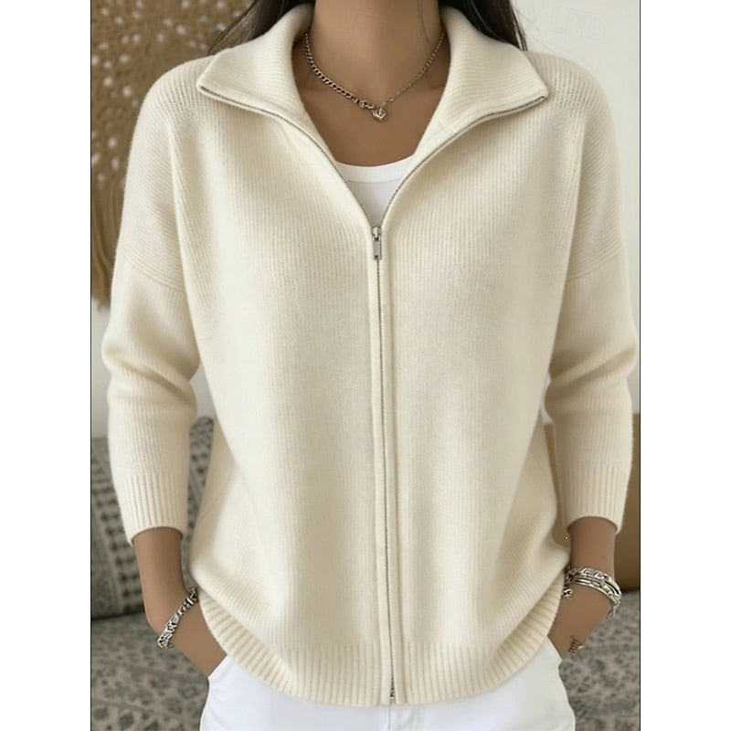 Annegret | Elegante Zip-Strickjacke