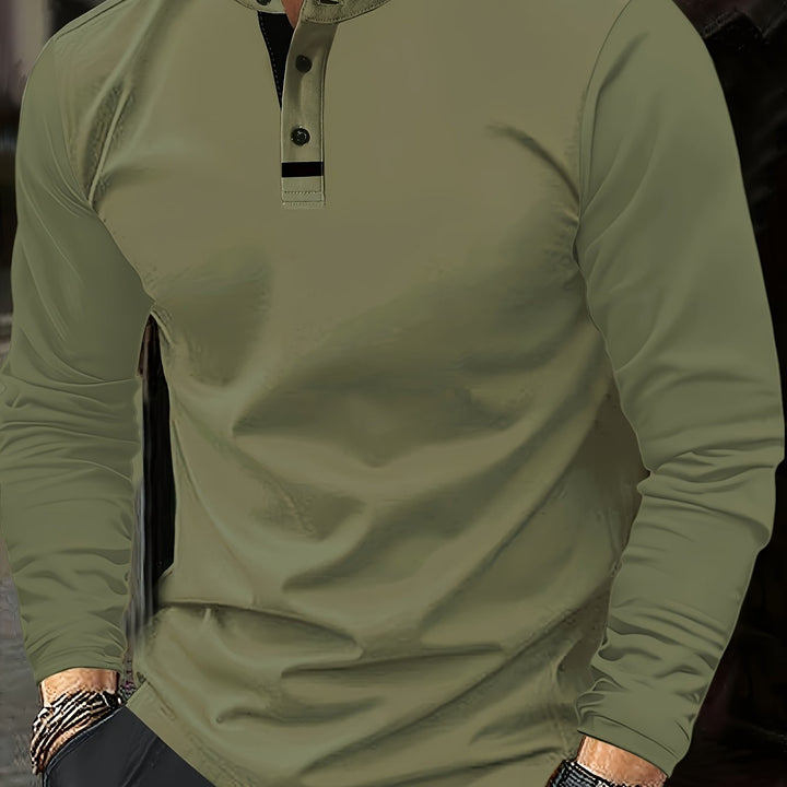 Gerd | Klassisches Langarm-Shirt mit Knopfleiste