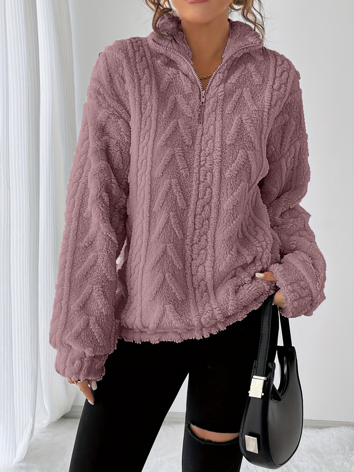 Carolin | Kuschelweicher Struktur-Pullover mit Stehkragen