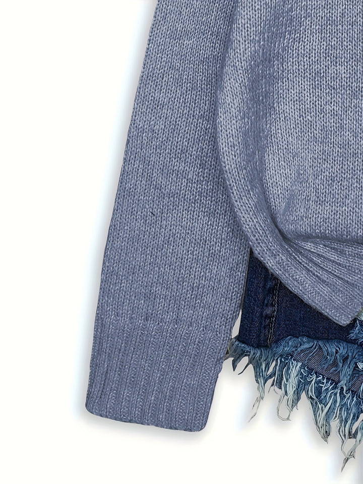 Nicole | Kuscheliger Rundhals-Pullover mit Katzen-Motiv