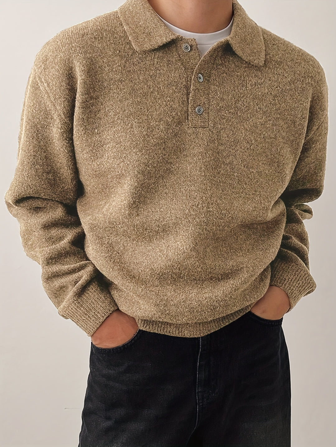 Wendelin | Weicher Strick-Poloshirt mit Kragen