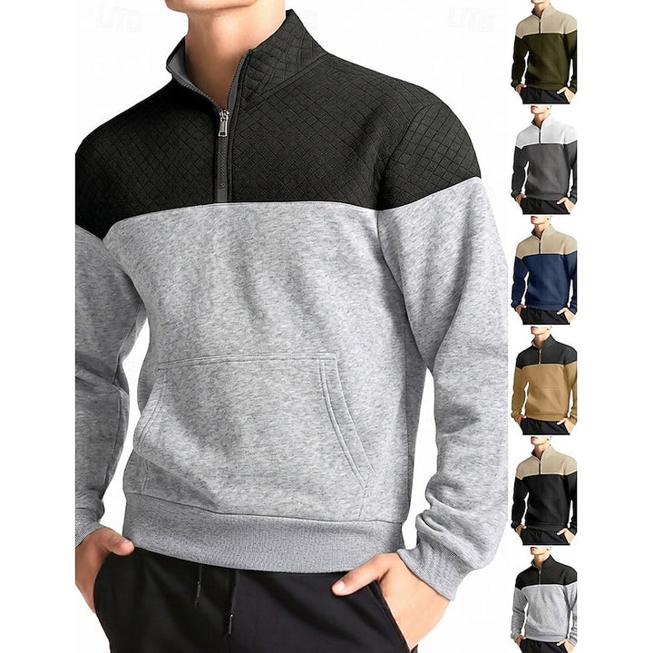 Theo | Zweifarbiges Sweatshirt mit Stehkragen