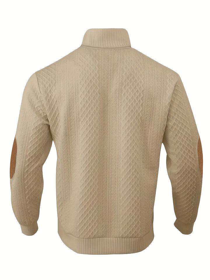 Wolfram | Edler Stehkragen-Pullover mit Knopfleiste
