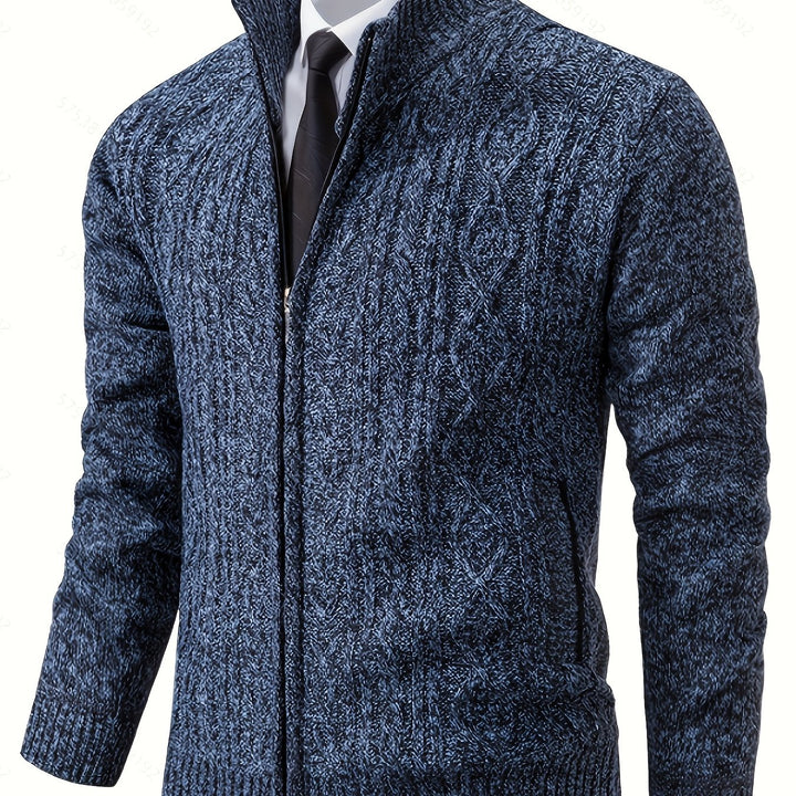 Björn | Strukturierte Strickjacke mit Stehkragen