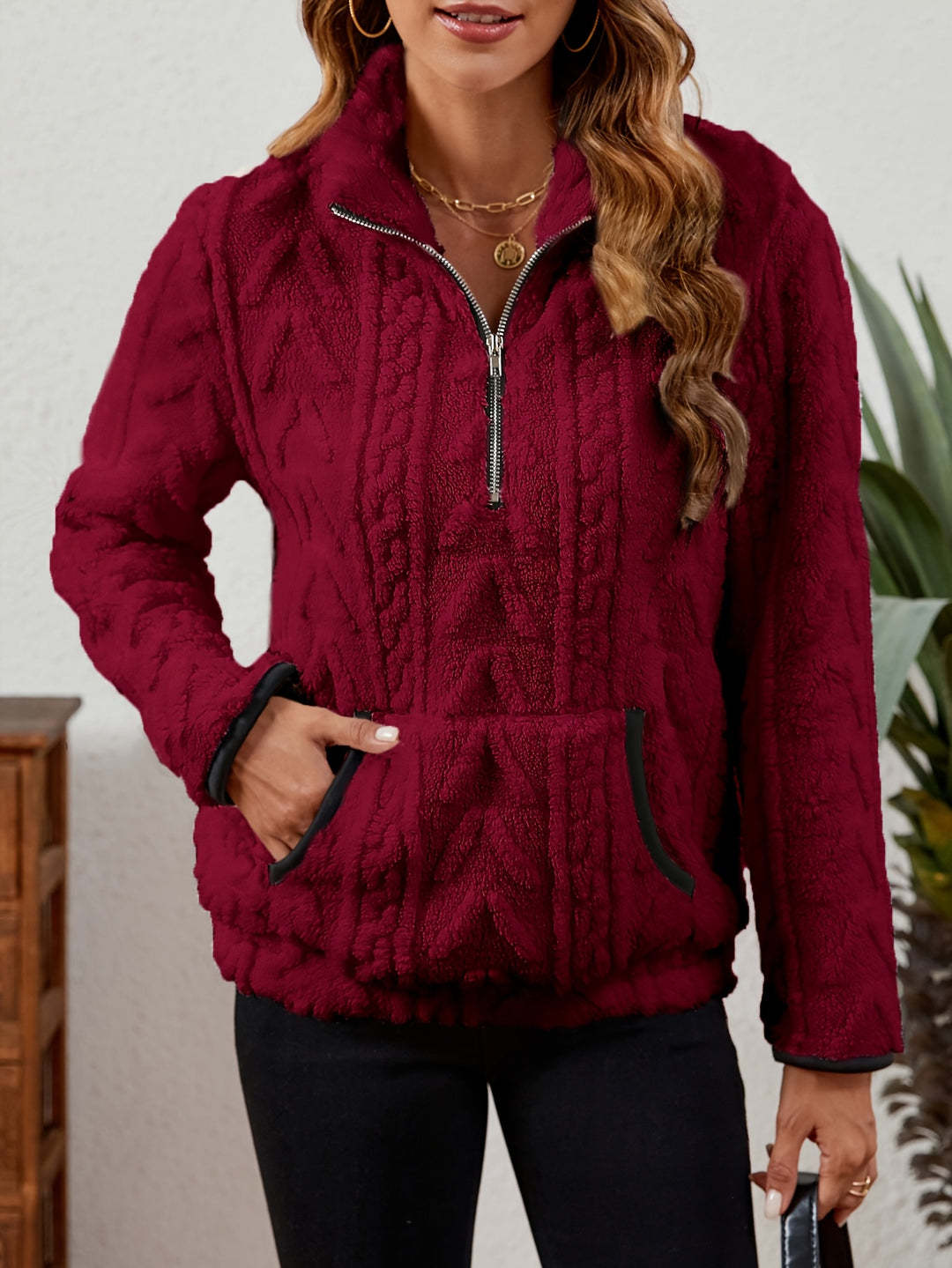 Erika | Kuscheliger Troyer-Pullover mit Stehkragen