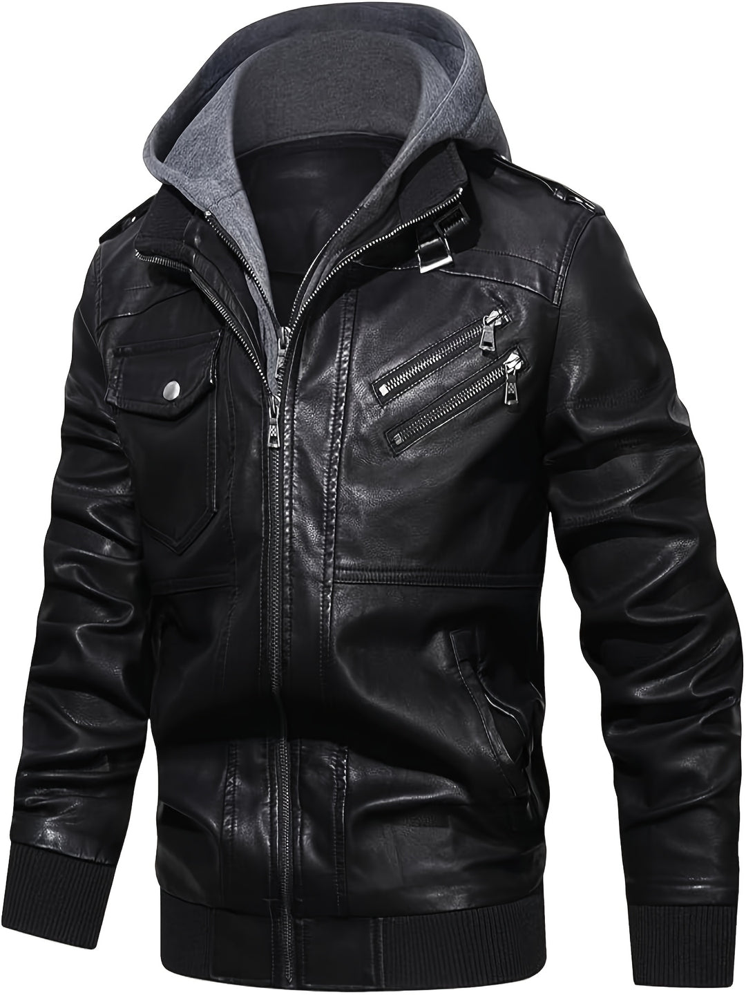 Volkmar | Sportlich-elegante Bikerjacke mit Kapuze