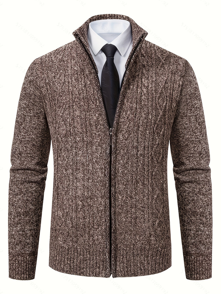 Björn | Strukturierte Strickjacke mit Stehkragen