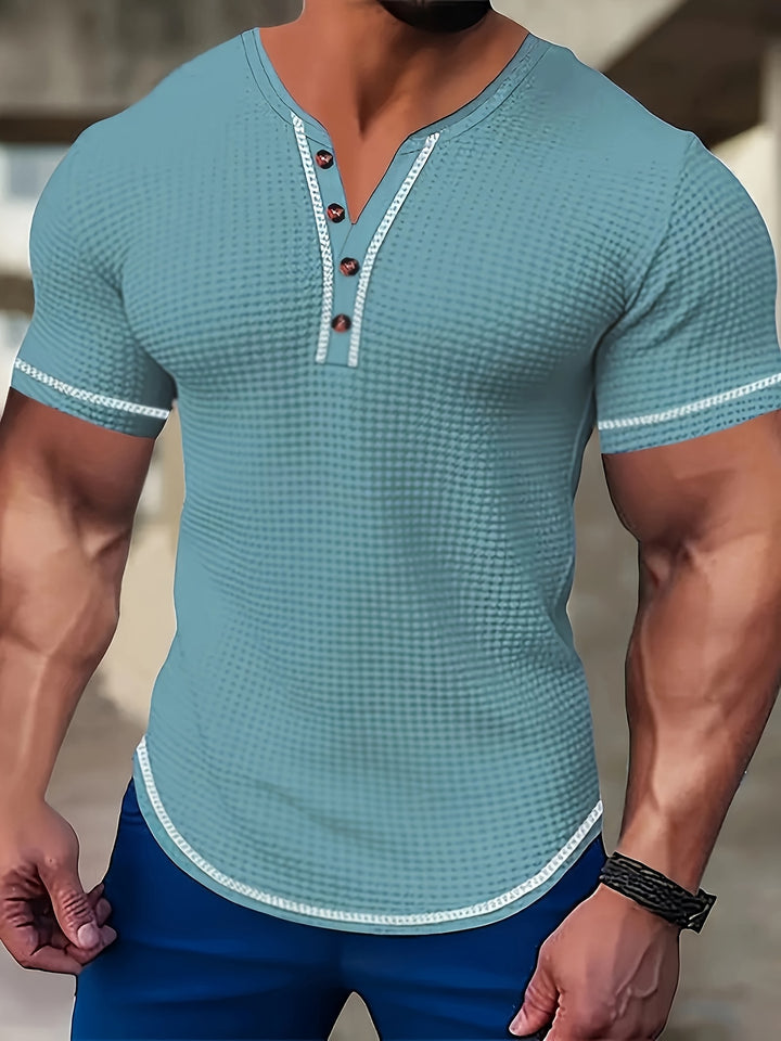 Jörg | Sportliches Kurzarm-Henleyshirt
