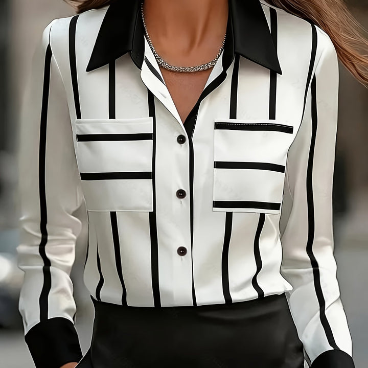 Gudrun | Elegante Kontrast-Bluse