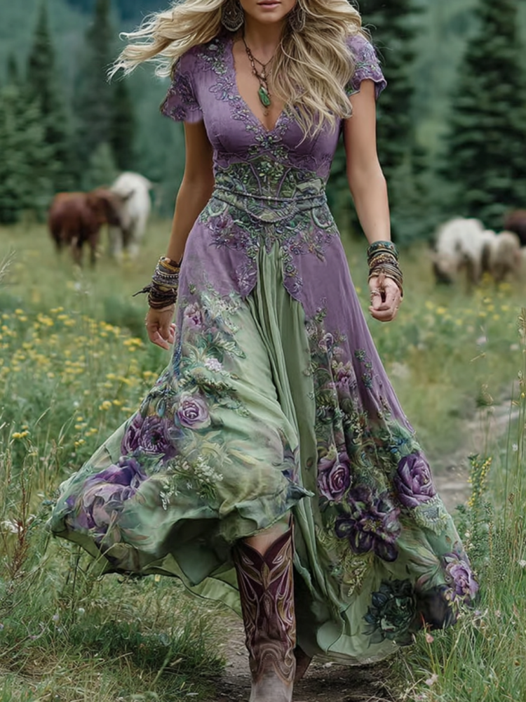 Theresa | Verträumtes Blüten-Maxikleid