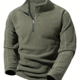 Bernd | Sportliches Stehkragen-Sweatshirt mit halbem Reißverschluss