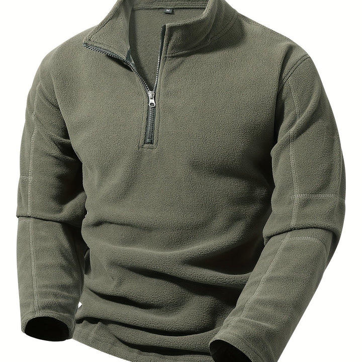 Bernd | Sportliches Stehkragen-Sweatshirt mit halbem Reißverschluss