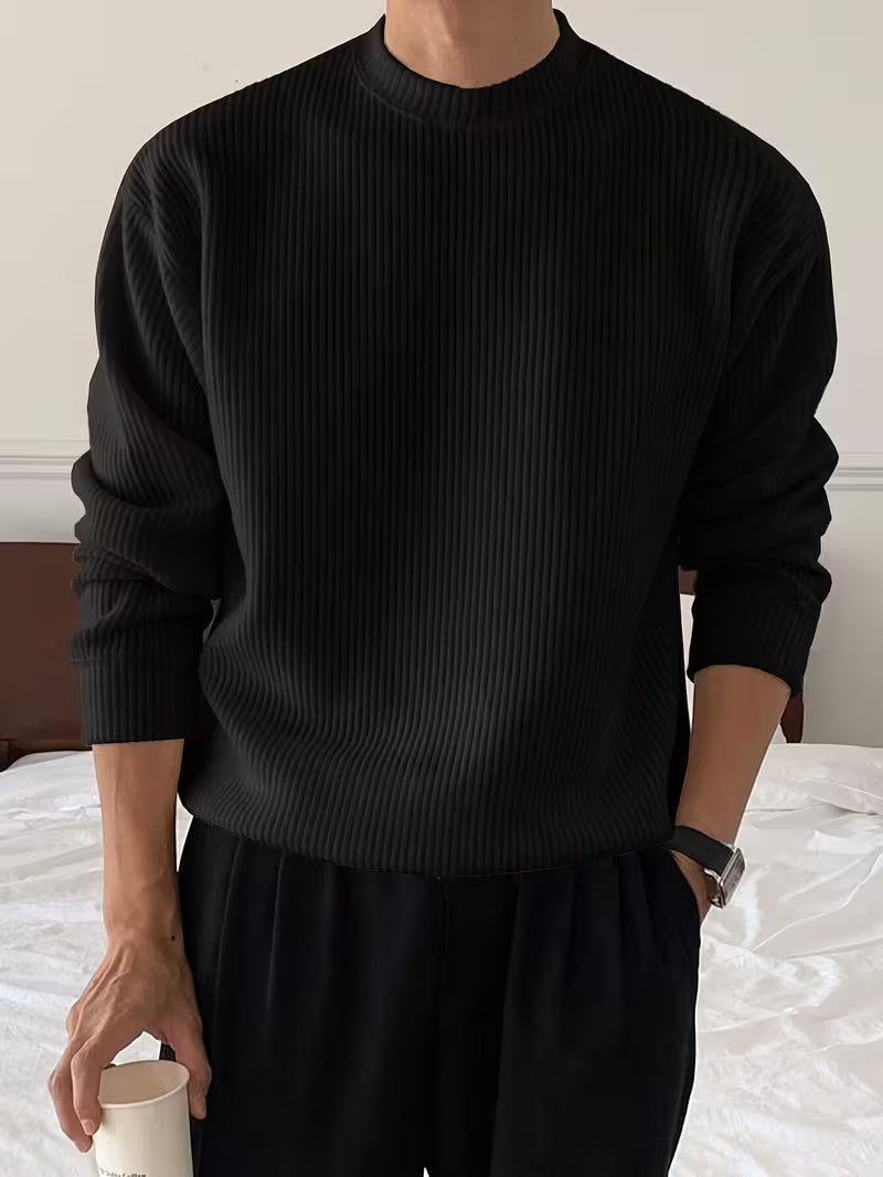 Jakob | Gerippter Rundhals-Pullover