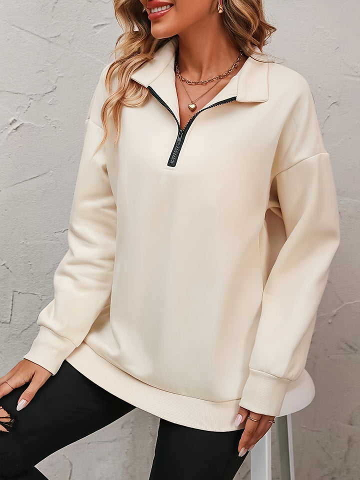 Sandra | Legeres Sweatshirt mit Zipperkragen
