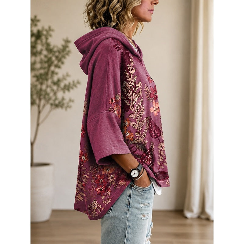 Ursula | Blütenverzierter Kapuzenpullover