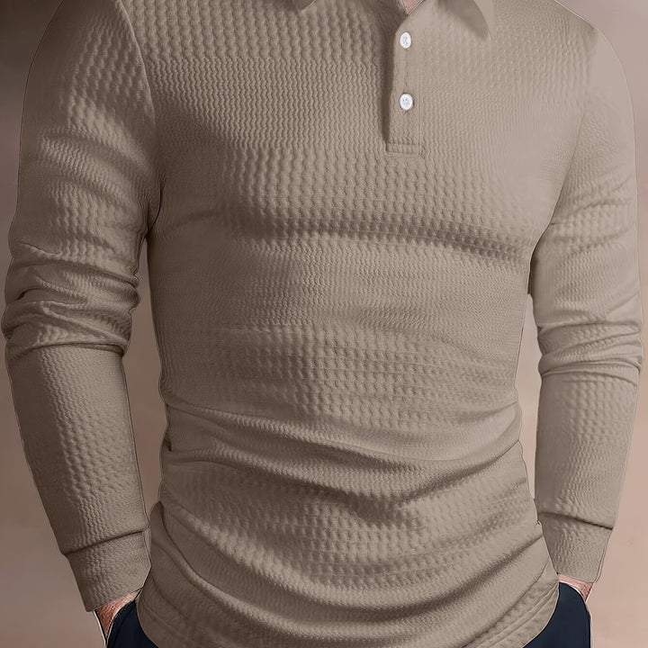 Dietrich | Strukturiertes Langarm-Poloshirt