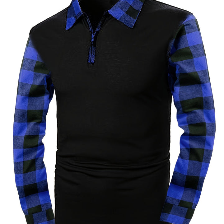 Bertram | Sportliches Karo-Poloshirt mit Half-Zip