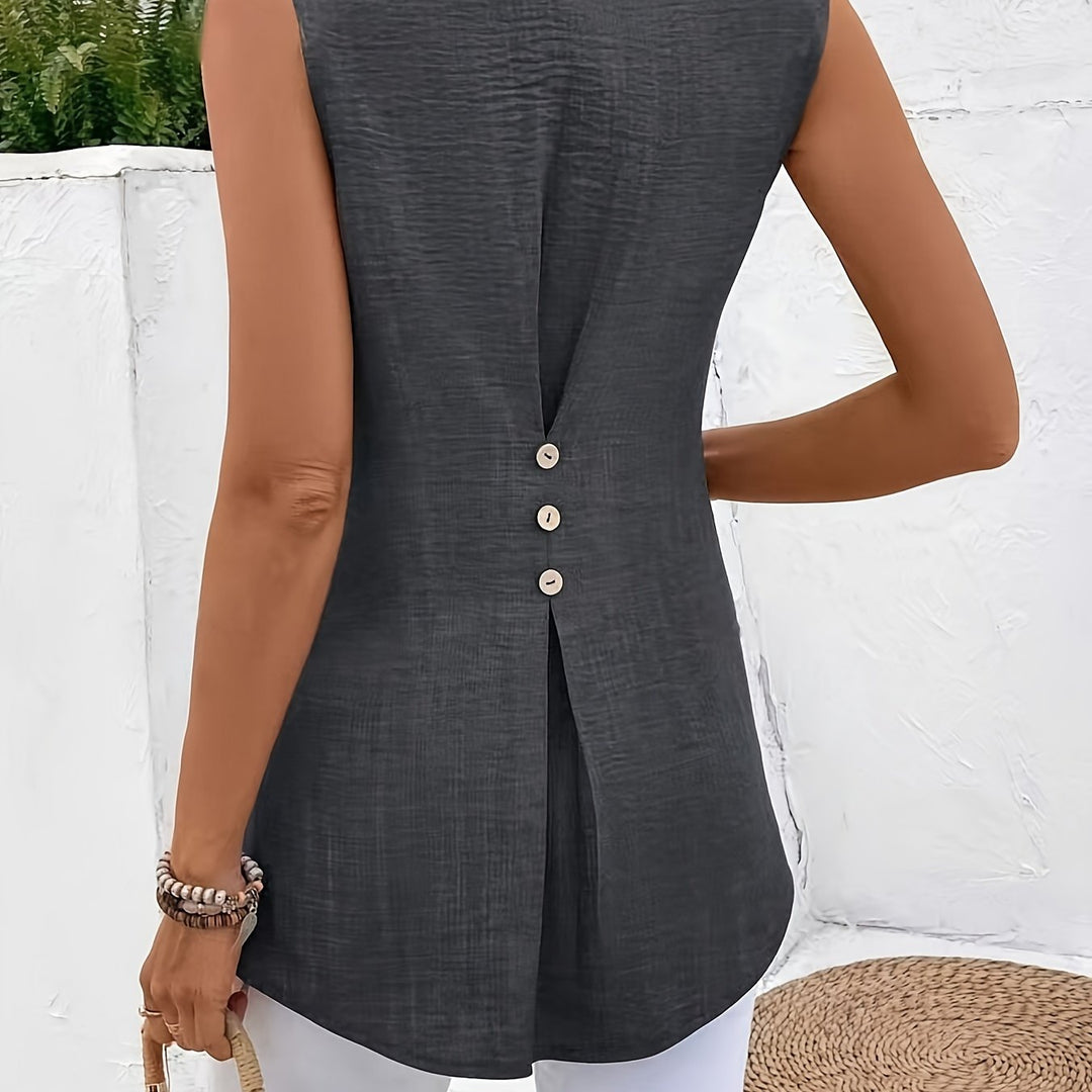 Karin | Fließende Ärmellose Bluse