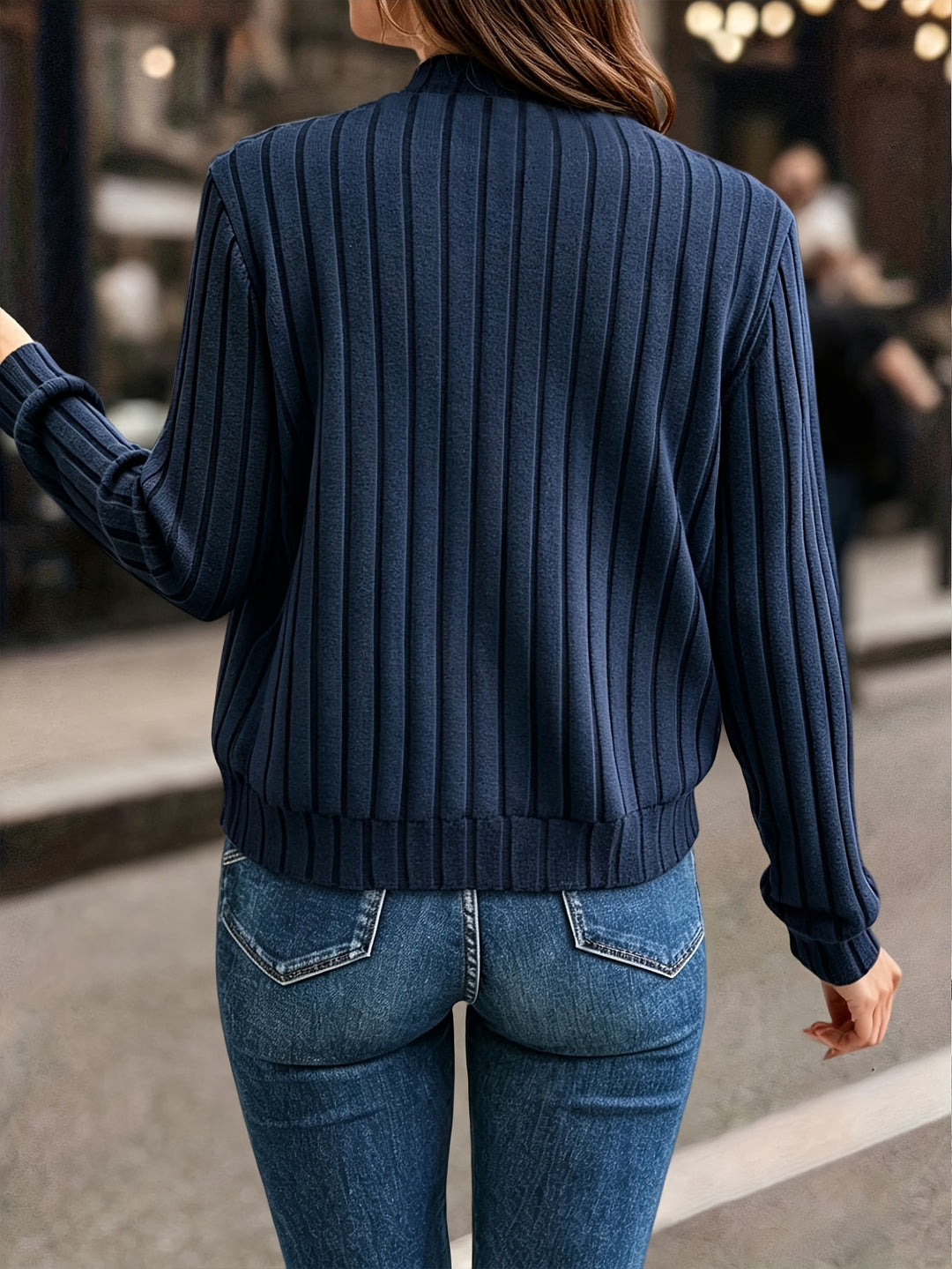 Christine | Gerippte Jacke mit Reißverschluss