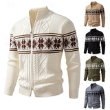 Guntram | Gemusterte Strickjacke mit Stehkragen