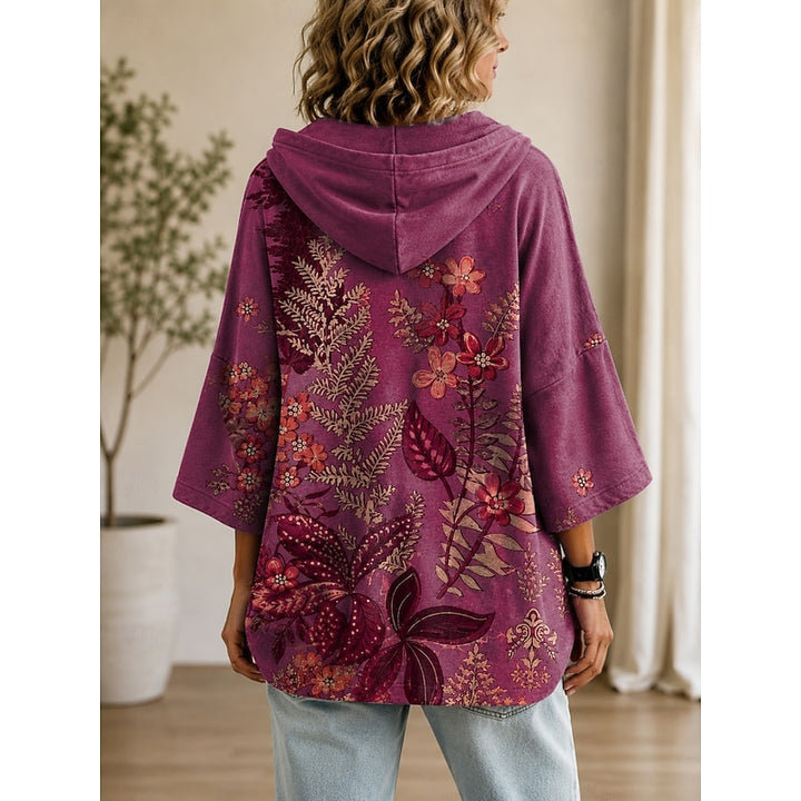 Ursula | Blütenverzierter Kapuzenpullover