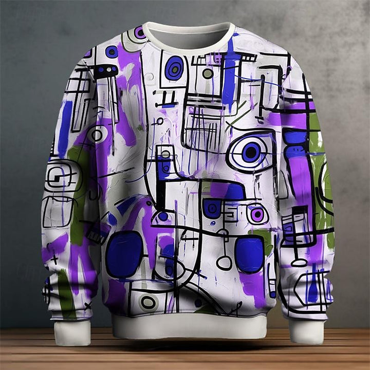 Gunter | Kunstvolles Rundhals-Sweatshirt
