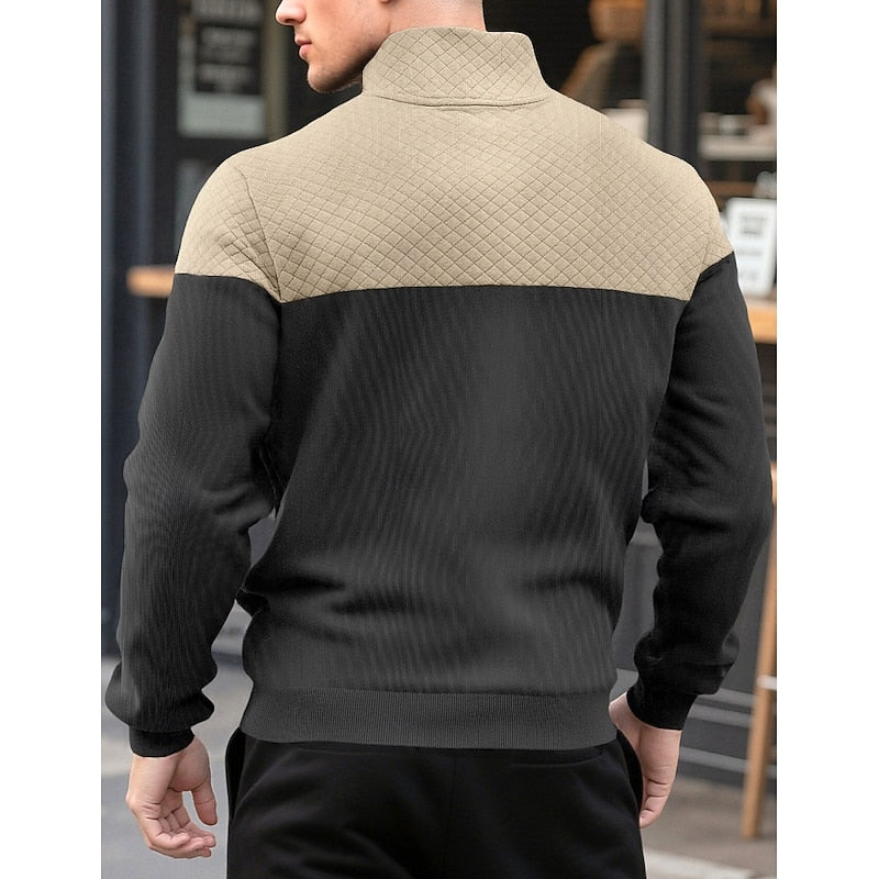 Theo | Zweifarbiges Sweatshirt mit Stehkragen
