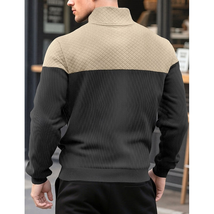 Theo | Zweifarbiges Sweatshirt mit Stehkragen