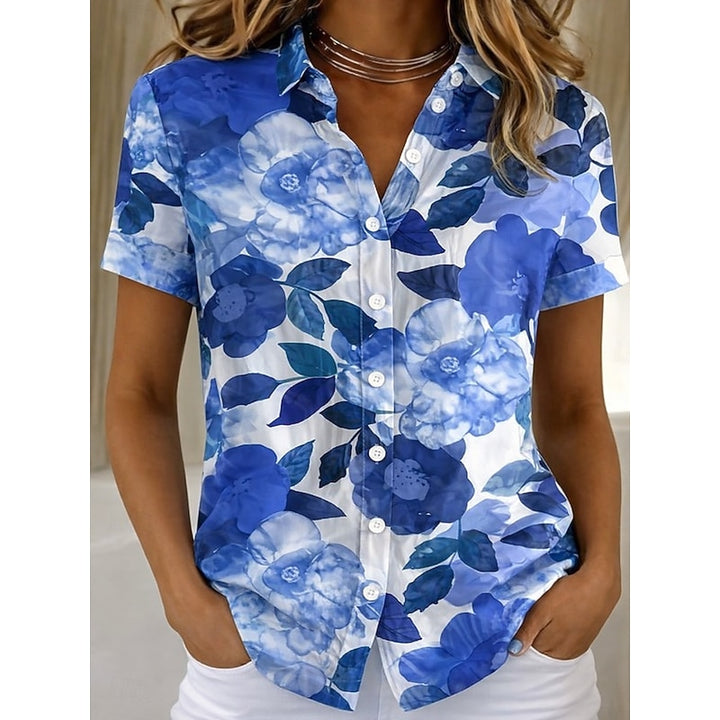 Erna | Florale Sommerbluse mit Kragen