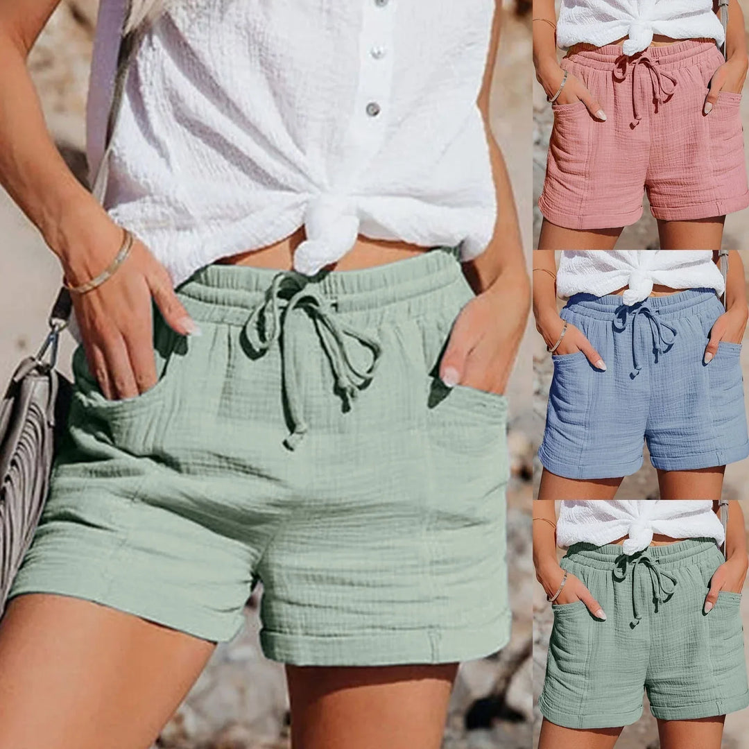 Rosa | Luftige Sommer-Shorts mit Bindegürtel