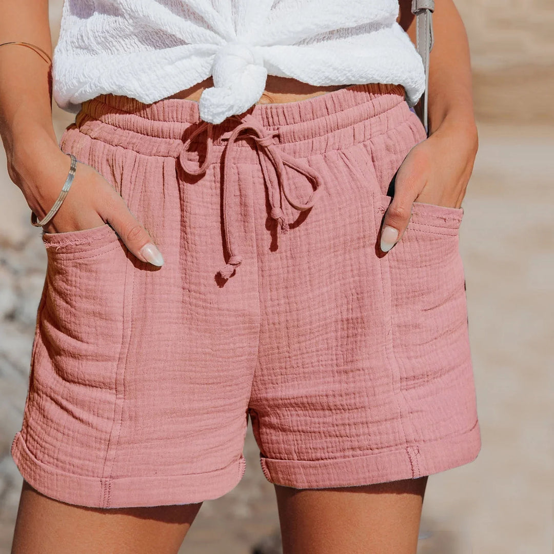 Rosa | Luftige Sommer-Shorts mit Bindegürtel